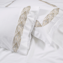 Набор постельного белья с вышивкой и жаккардовым покрывалом Dantela Vita - Alina bej-gold евро, , 9