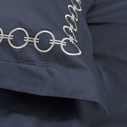 Постельное белье MieCasa сатин - Circle lacivert-bej синий-бежевый king size, , 9