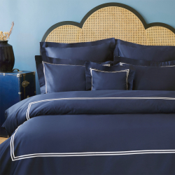 Постельное белье MieCasa сатин - Milano lacivert-bej синий-бежевый евро, , 3