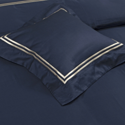 Постельное белье MieCasa сатин - Milano lacivert-bej синий-бежевый евро, , 6