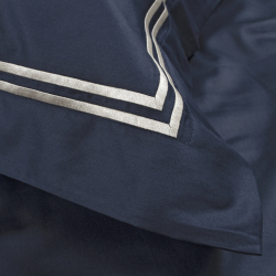 Постельное белье MieCasa сатин - Milano lacivert-bej синий-бежевый евро, , 7