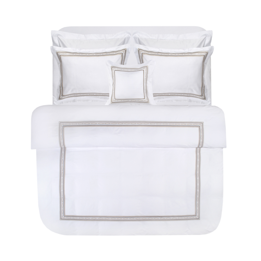 Постельное белье MieCasa сатин - Soho kahve-bej кофе-бежевый евро