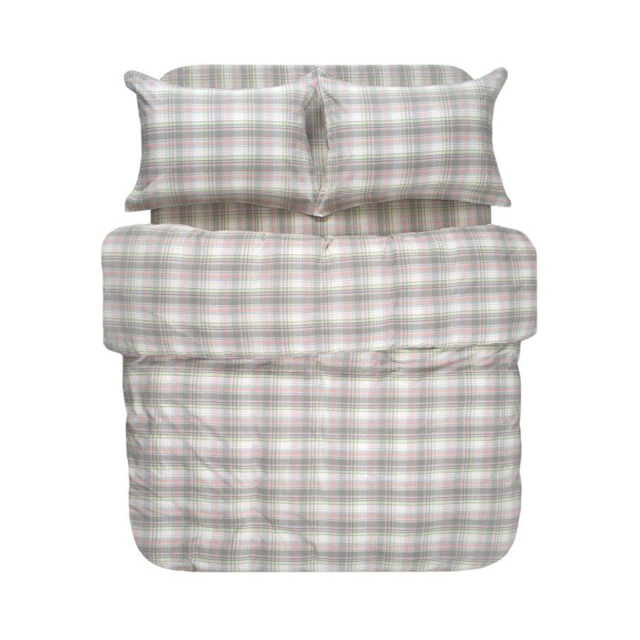 Постельное белье Lotus Home - Checked Madras серый евро