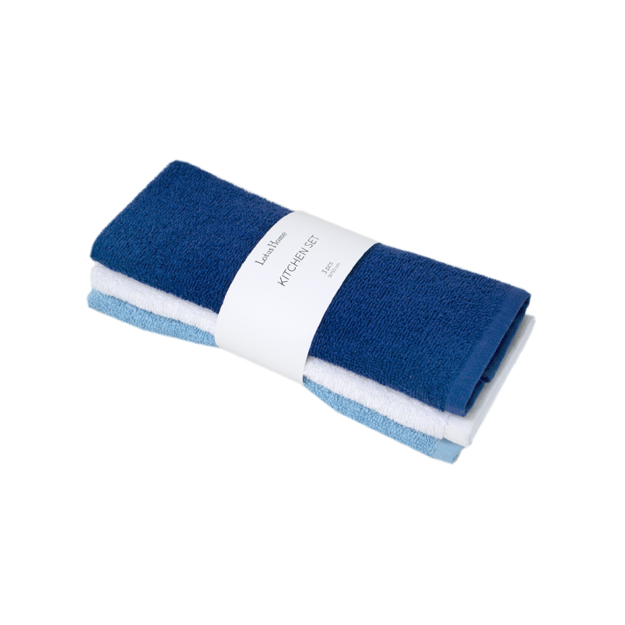 Набор полотенец Lotus Home - Basic синий/голубой/белый 30*50 (3шт.)