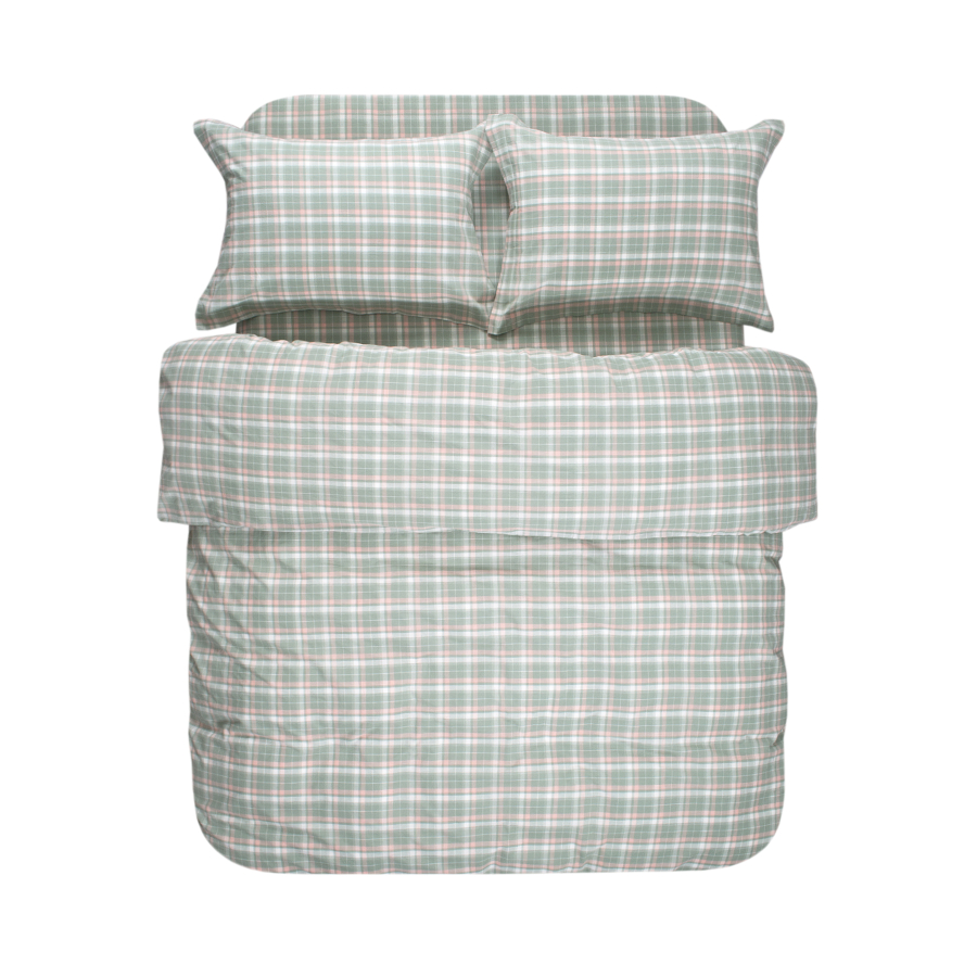 Постельное белье Lotus Home - Checked Caledonia мятный евро