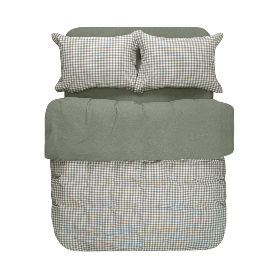 Постельное белье Lotus Home - Checked Gingham олива семейный