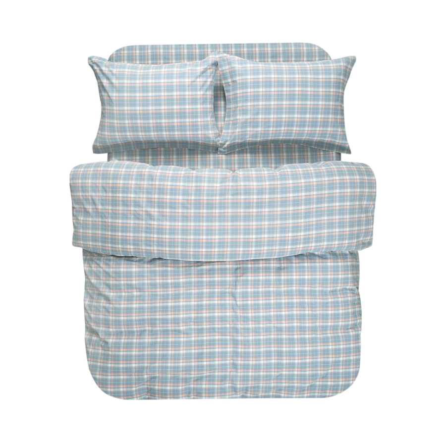 Постельное белье Lotus Home - Checked Caledonia голубой семейный