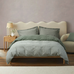 Постельное белье Lotus Home - Checked Gingham олива семейный, , 3