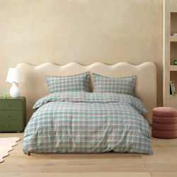 Постельное белье Lotus Home - Checked Caledonia мятный семейный, , 3