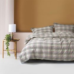 Постельное белье Lotus Home - Checked Madras серый евро, , 3