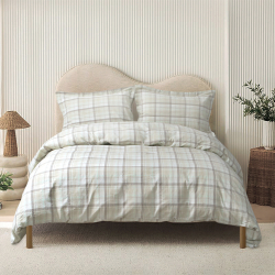 Постельное белье Lotus Home - Checked Madras мятный семейный, , 3