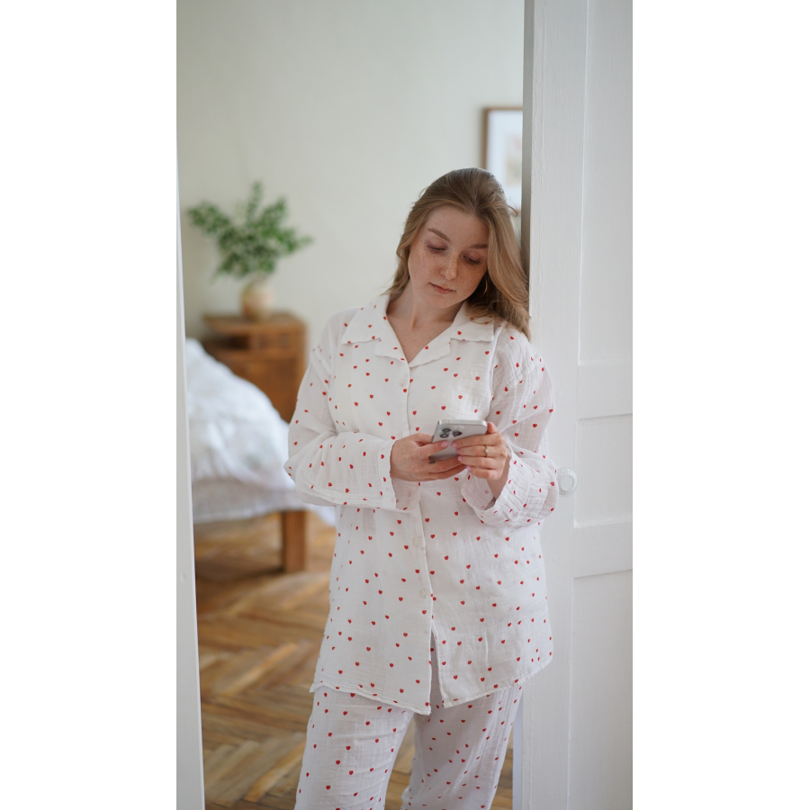 Пижама женская Lotus Home - Molly Heart muslin L/XL