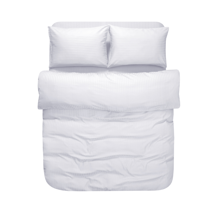 Постельное белье Lotus Отель - Сатин Страйп белый 1*1 евро (Турция)