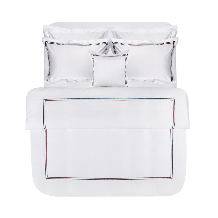 Постельное белье MieCasa сатин - Houston lacivert-kirmizi синий-красный евро