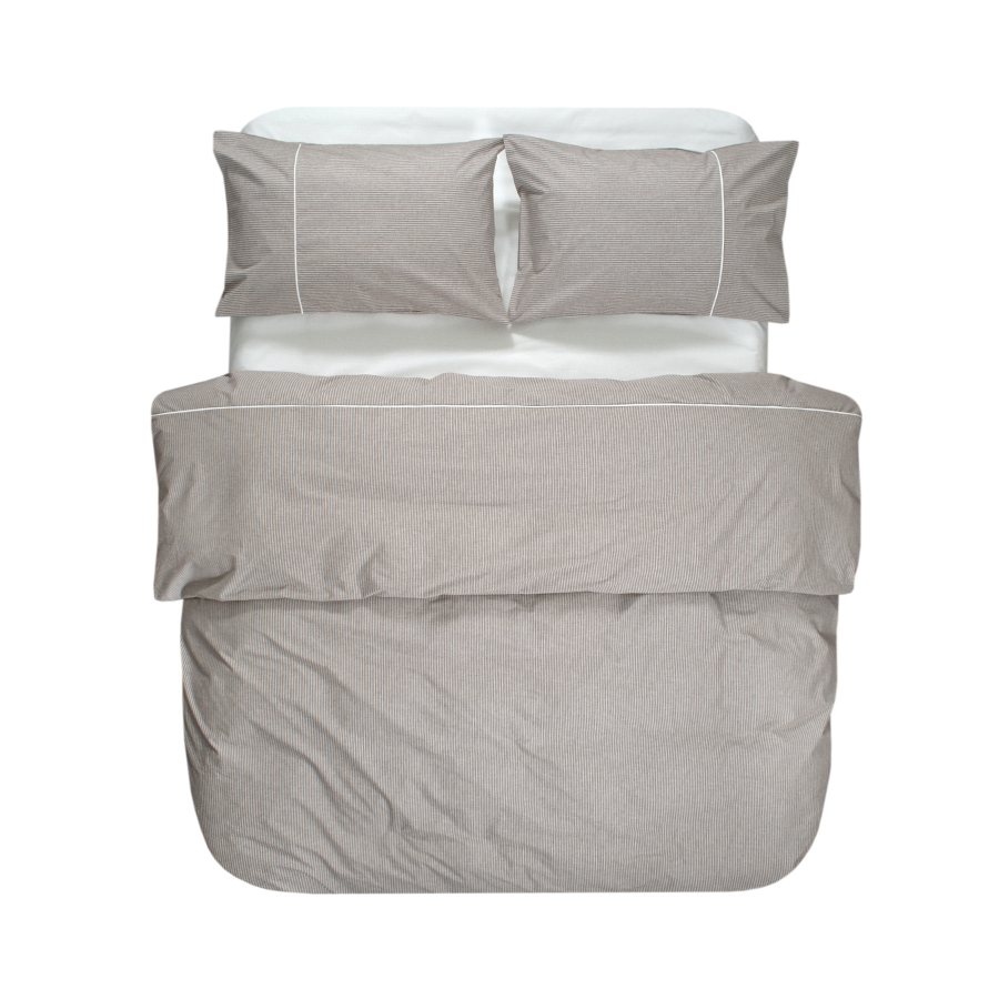 Постельное белье Lotus Home - Premium Percale Stripe коричневый евро