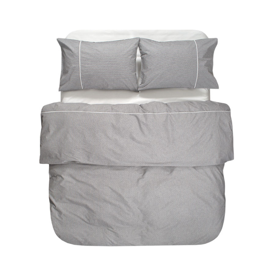 Постельное белье Lotus Home - Premium Percale Stripe антрацит семейный