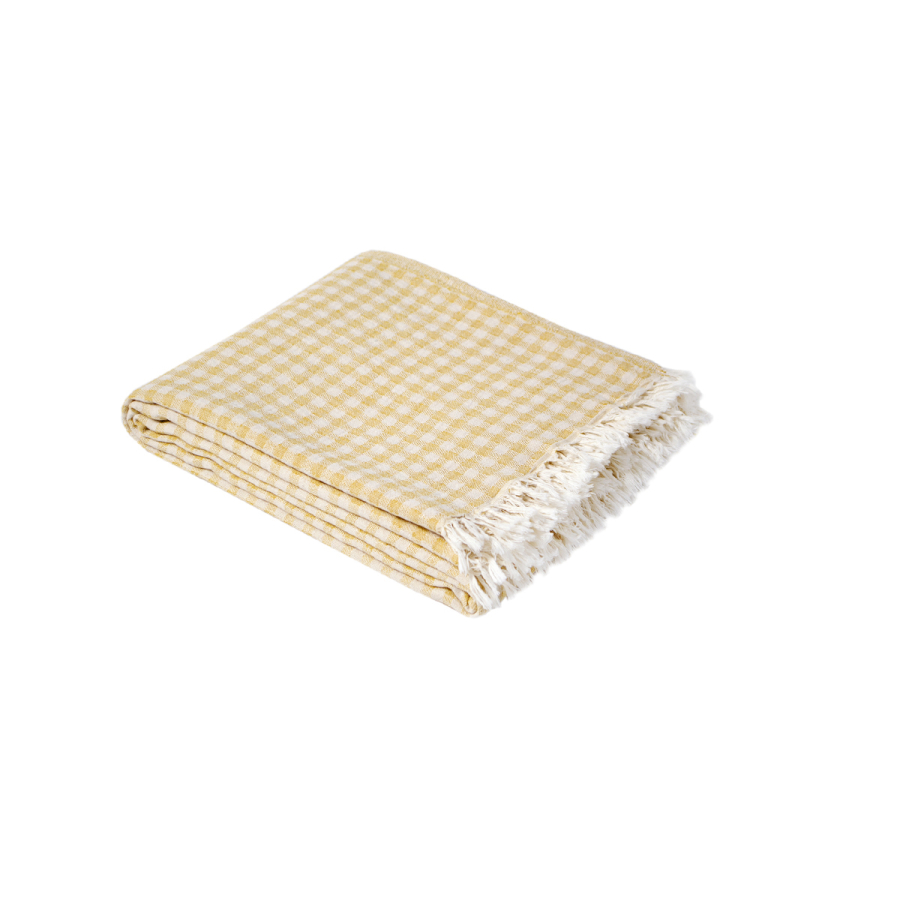 Покрывало Lotus Home - Checked Gingham желтый 190*225