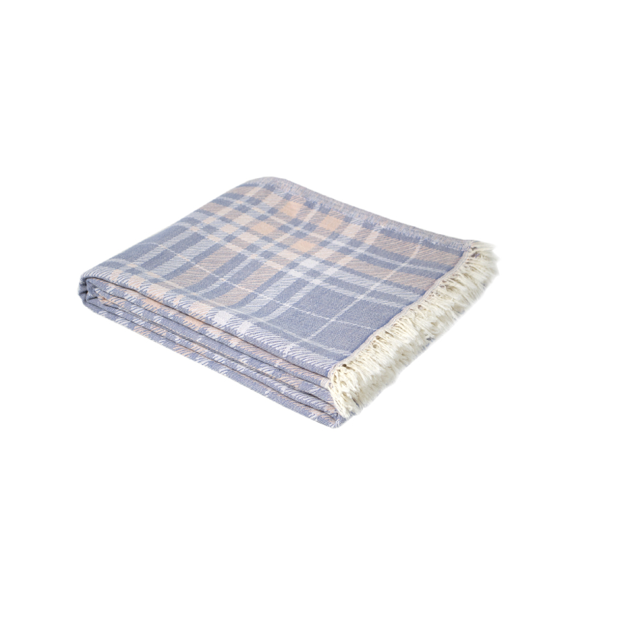 Покрывало Lotus Home - Checked Caledonia голубой 190*225