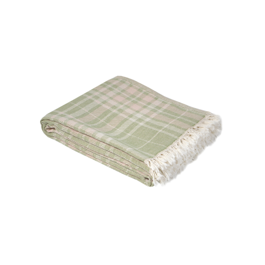 Покрывало Lotus Home - Checked Caledonia мятный 190*225