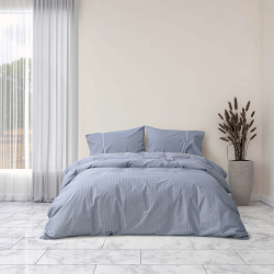 Постельное белье Lotus Home - Premium Percale Stripe синий евро, , 3