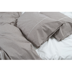 Постельное белье Lotus Home - Premium Percale Stripe коричневый евро, , 4