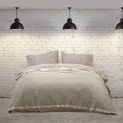 Покрывало Lotus Home - Premium Stripe коричневый 190*225, , 3