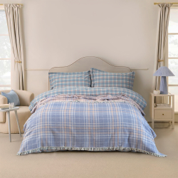Покрывало Lotus Home - Checked Caledonia голубой 190*225, , 3