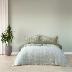 Покрывало Lotus Home - Checked Gingham зеленый 190*225, , 3