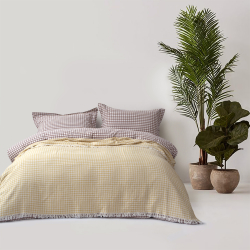 Покрывало Lotus Home - Checked Gingham желтый 190*225, , 3