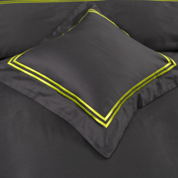 Постельное белье MieCasa сатин - Milano antrasit-yesil антрацит-зеленый евро, , 8