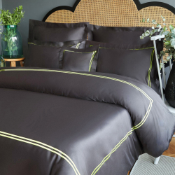 Постельное белье MieCasa сатин - Milano antrasit-yesil антрацит-зеленый king size, , 4