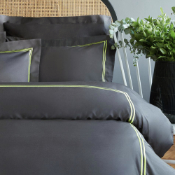 Постельное белье MieCasa сатин - Milano antrasit-yesil антрацит-зеленый king size, , 5