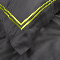 Постельное белье MieCasa сатин - Milano antrasit-yesil антрацит-зеленый king size, , 9