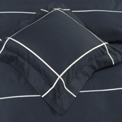 Постельное белье MieCasa сатин - Plus lacivert-beyaz синий-белый евро, , 7