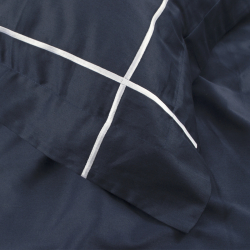 Постельное белье MieCasa сатин - Plus lacivert-beyaz синий-белый евро, , 8