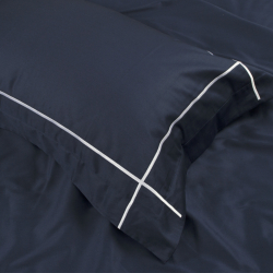 Постельное белье MieCasa сатин - Plus lacivert-beyaz синий-белый king size, , 6