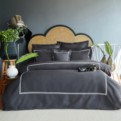 Постельное белье MieCasa сатин - Milano antrasit-beyaz антрацит-белый евро, , 3