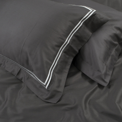 Постельное белье MieCasa сатин - Milano antrasit-beyaz антрацит-белый евро, , 4
