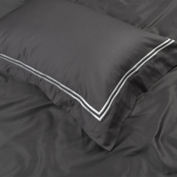 Постельное белье MieCasa сатин - Milano antrasit-beyaz антрацит-белый евро, , 5