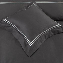 Постельное белье MieCasa сатин - Milano antrasit-beyaz антрацит-белый евро, , 6