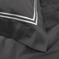 Постельное белье MieCasa сатин - Milano antrasit-beyaz антрацит-белый евро, , 7