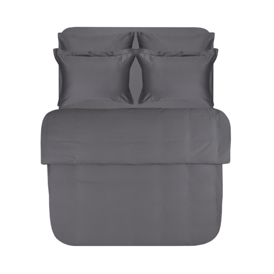 Постельное белье сатин 210ТС Lotus Home - Brista антрацит евро (160*200+30см)