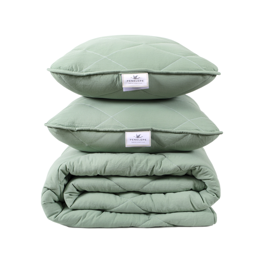 Набор одеяло с подушками Penelope - Colors in Comfort green зеленый евро