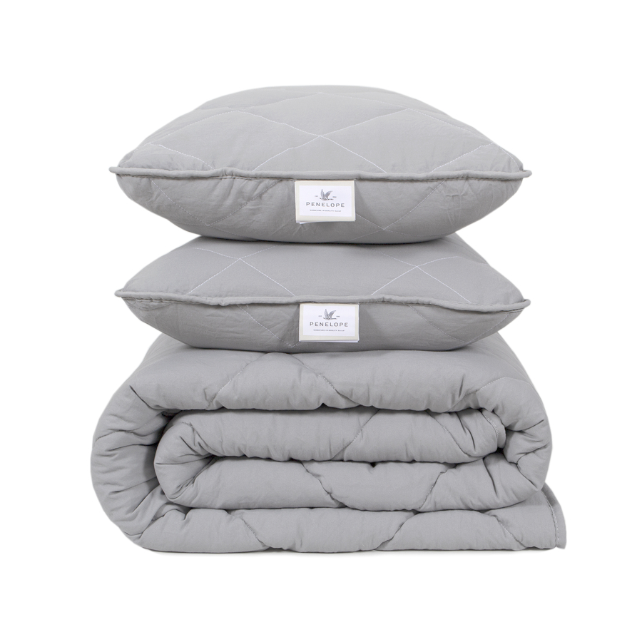 Набор одеяло с подушками Penelope - Colors in Comfort gray серый евро