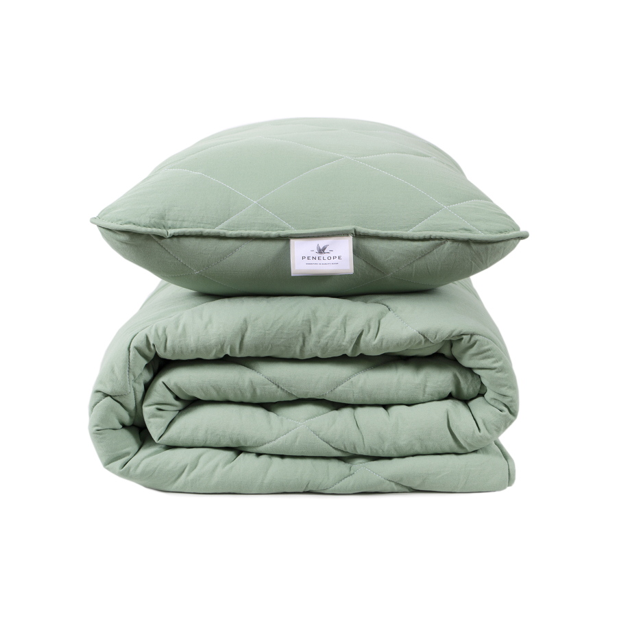 Набор одеяло с подушкой Penelope - Colors in Comfort green зеленый полуторный