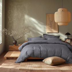 Постельное белье сатин 210ТС Lotus Home - Brista антрацит евро (160*200+30см), , 3