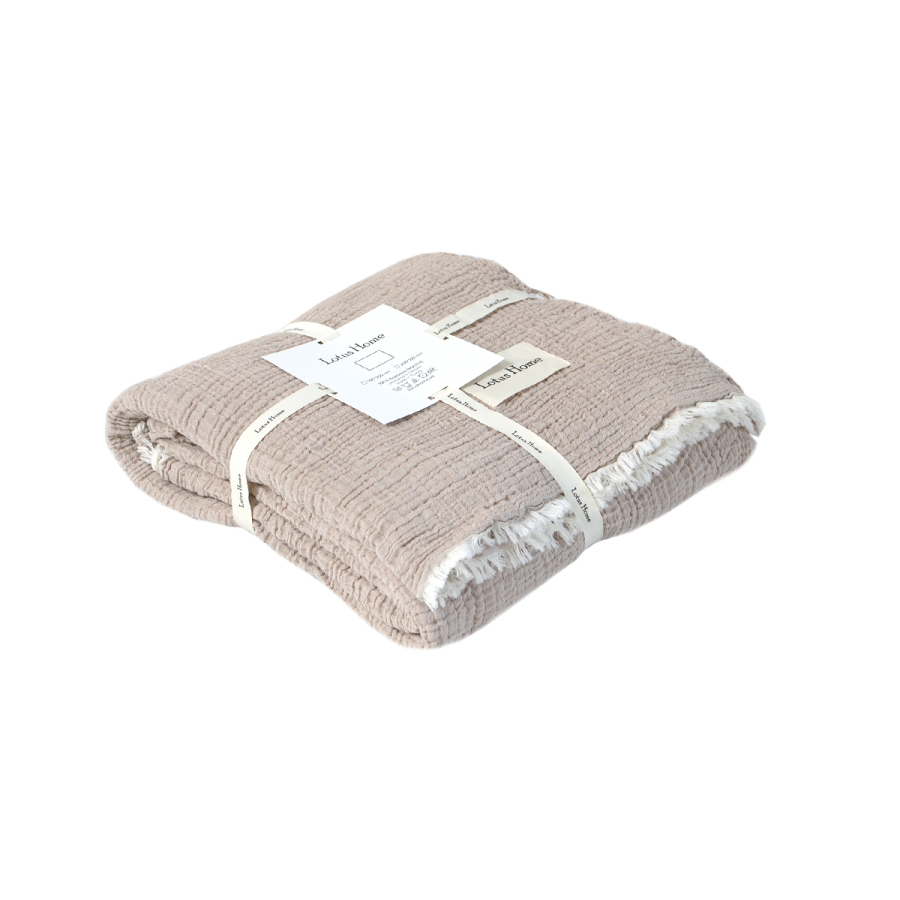 Покрывало Lotus Home - Larna muslin beige 200*220