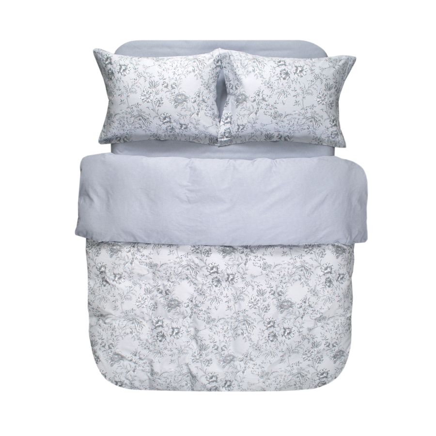 Постельное белье сатин Lotus Home - Wesiya серый евро