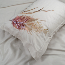 Постельное белье Dantela Vita сатин с вышивкой - Bohem bej бежевый евро, , 7