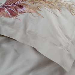 Постельное белье Dantela Vita сатин с вышивкой - Bohem bej бежевый евро, , 8